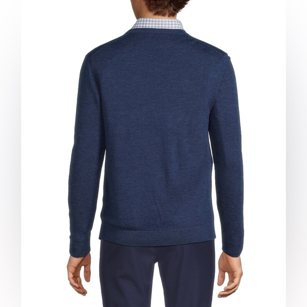 Hart Schaffner Marx Merino Wool V-Neck Sweater - Navy. Size XXL - Picture 2 of 14